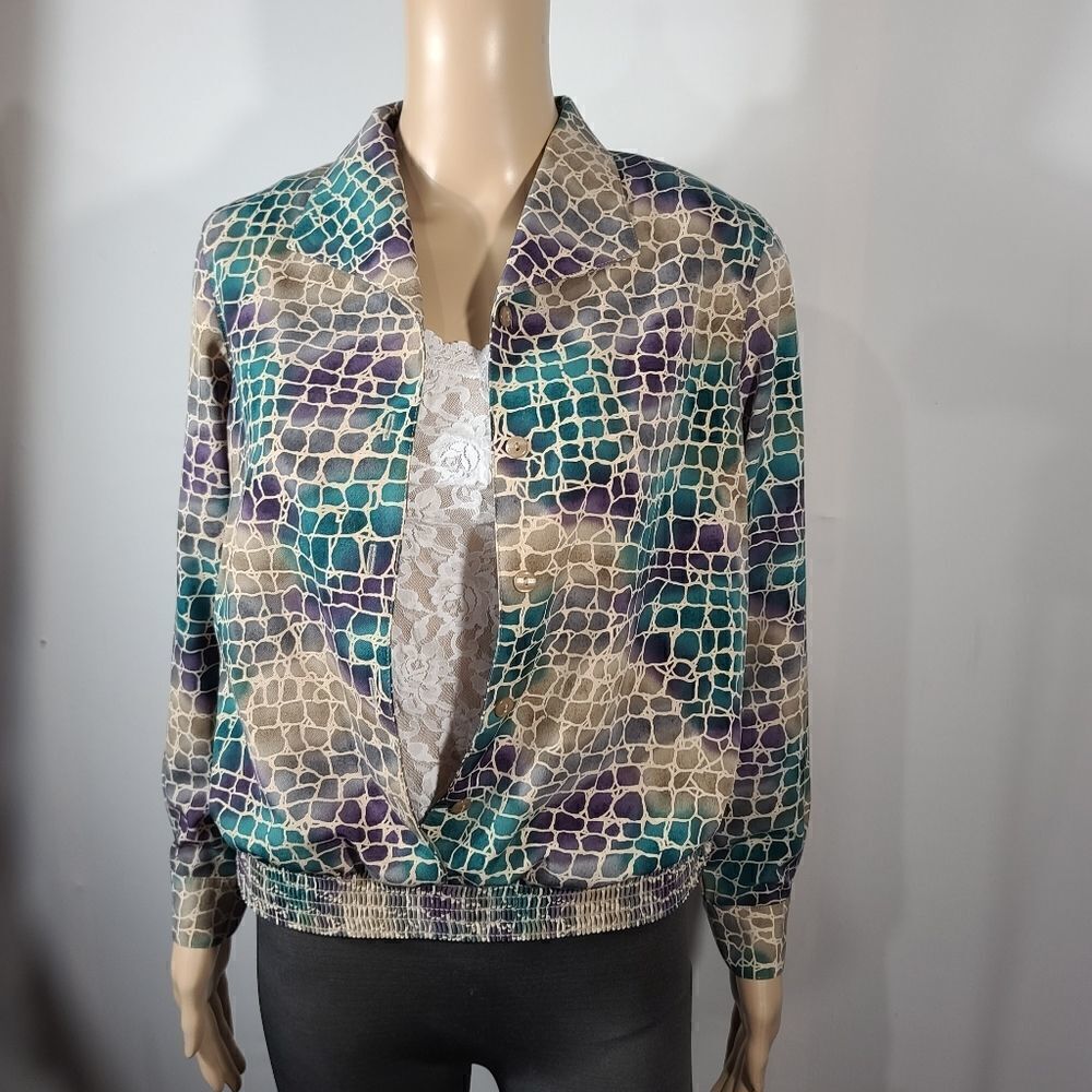 Alfred Dunner Pullover Button up Blouse - Picture 11 of 16
